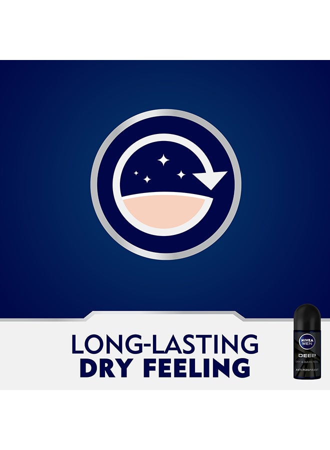 Nivea MEN Deep Dry And Clean Feel, Antibacterial Antiperspirant, Woody Scent, Roll-On 2 x 50ml - Image 5
