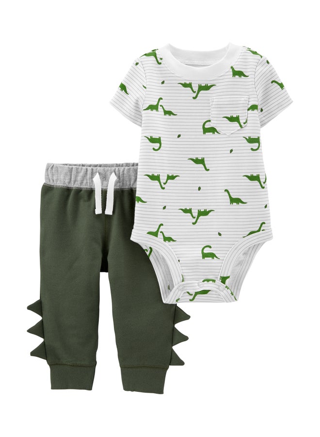 carter's Baby Dinosaur Pant Set Grey/Green  - Image 1