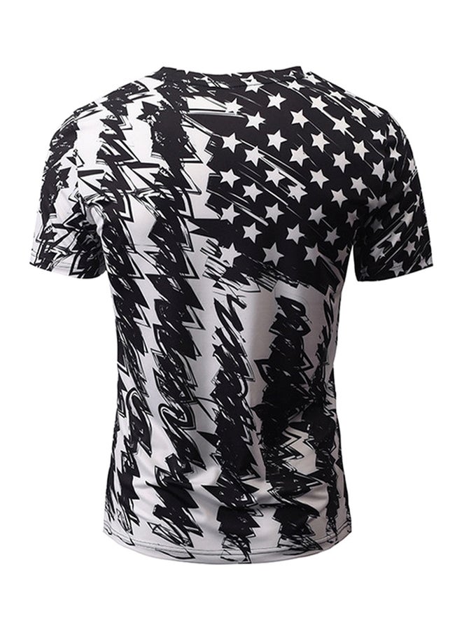 3D Printed Slim Fit T-Shirt Black/White - Image 2