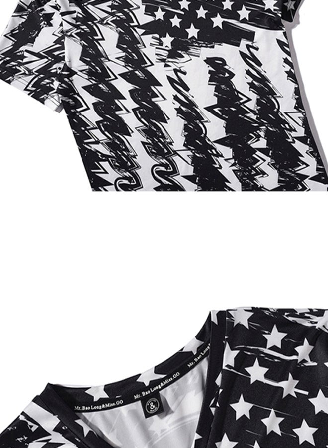 3D Printed Slim Fit T-Shirt Black/White - Image 3