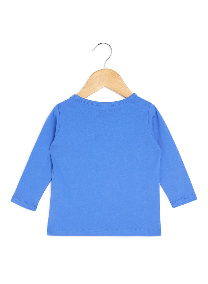 Happy Kids - Long Sleeve Printed T-Shirt Blue - Image 1