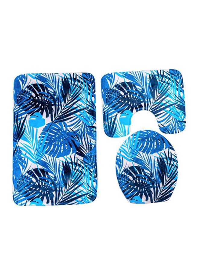 Home Concept 3-Piece Bathroom Anti Slip Pedestal Set White/Blue/Black