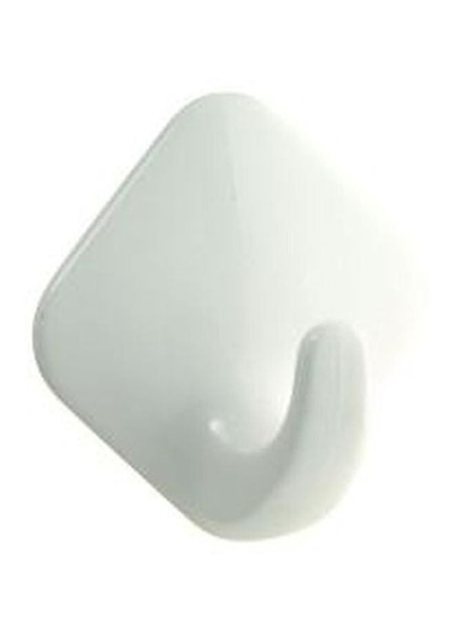 إنترديزاين - طقم علاقات لصق ذاتي - 4 قطع أبيض 1.81x3.62x4.88بوصة - Image 1