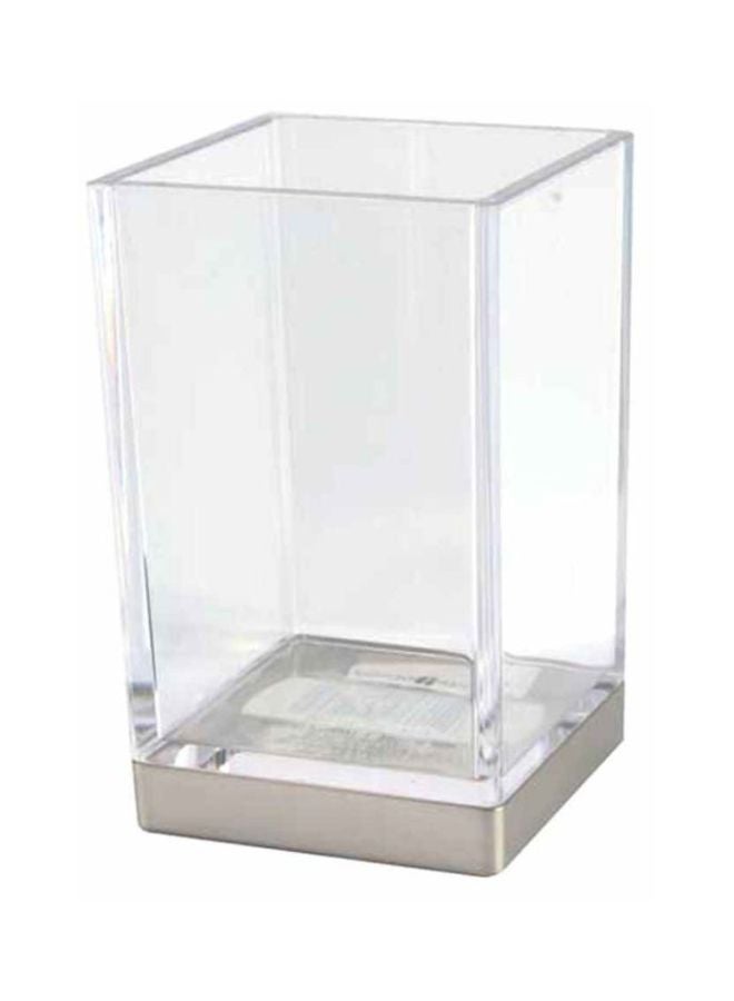 Plastic Vanity Tumbler Silver/Clear