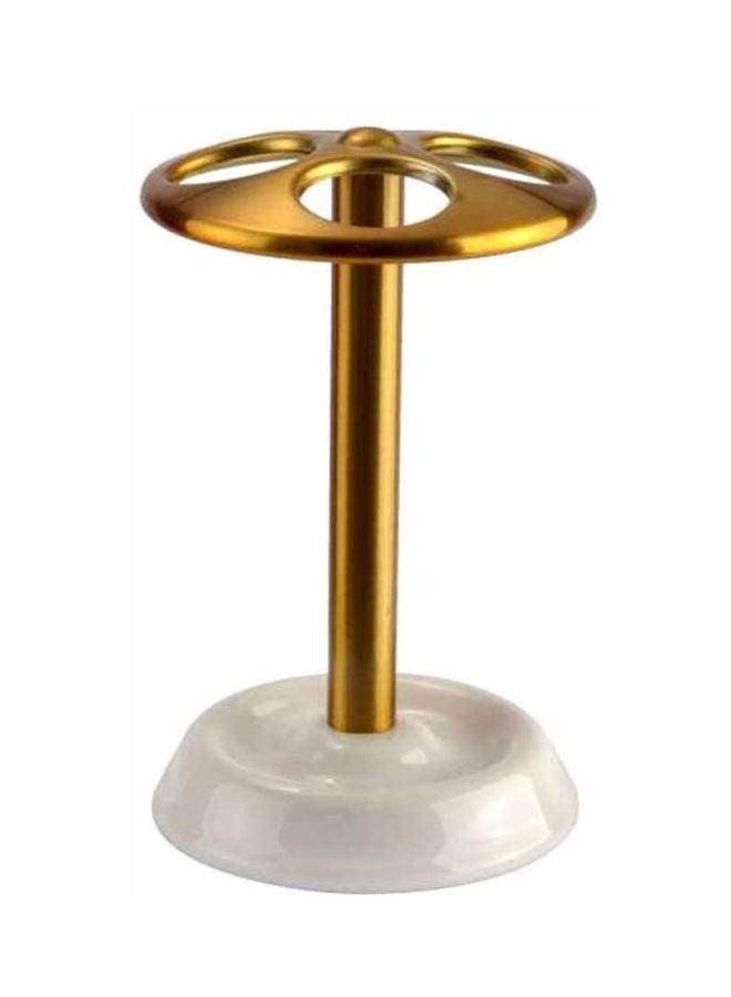 InterDesign York Divided Toothbrush Stand York White/Soft Brass