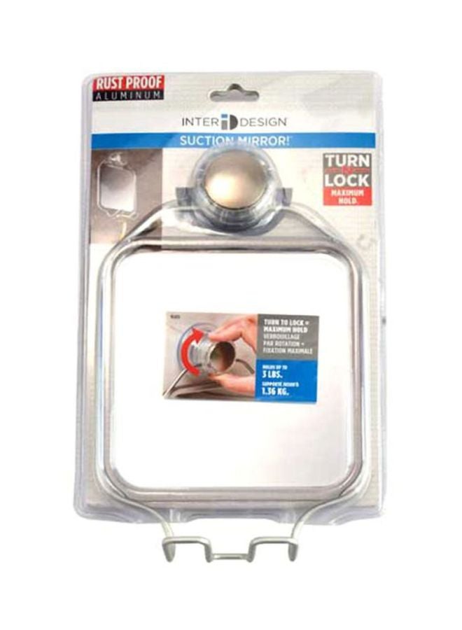 InterDesign - Turn-N-Lock Suction Mirror Silver 5.85 x 2.75 x 10.5inch - Image 1