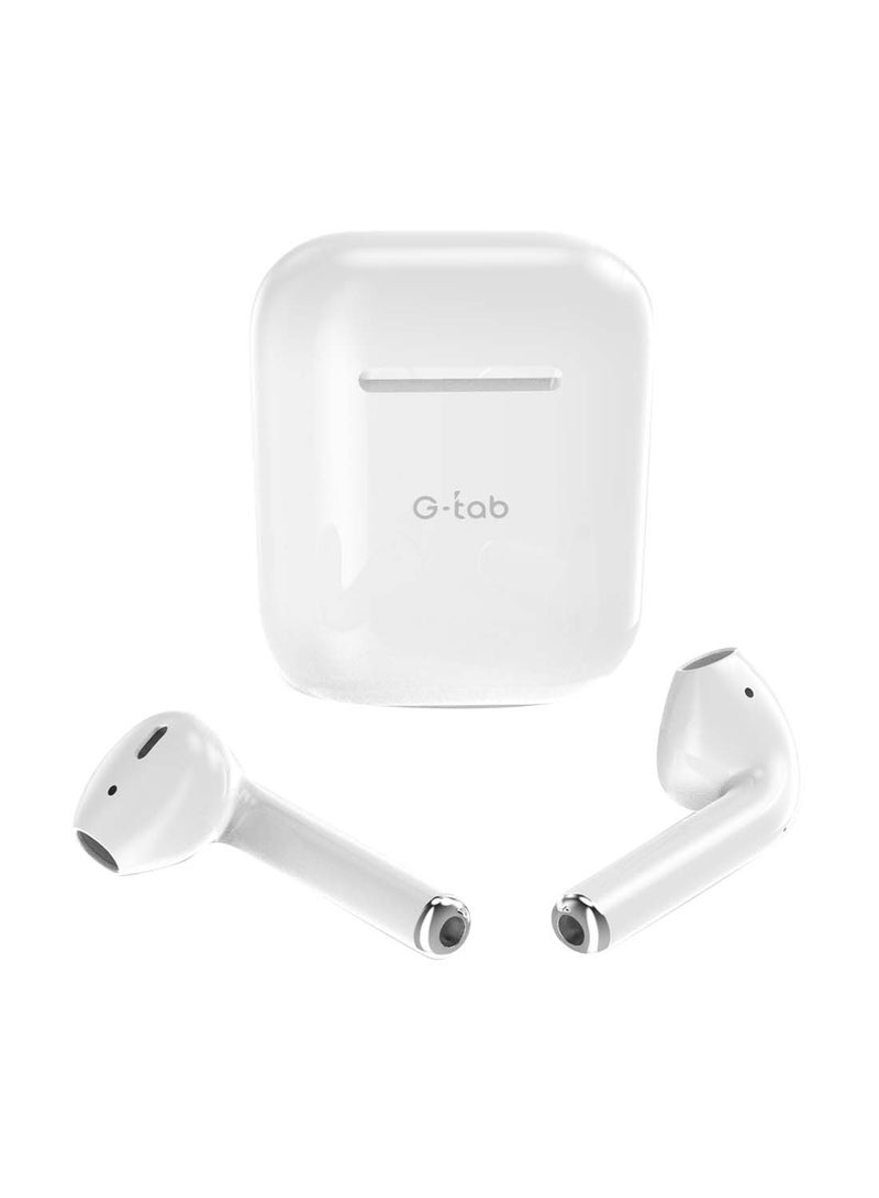 G-Tab TW3 Pro In-Ear Headphones With Charging Case White - Image 1