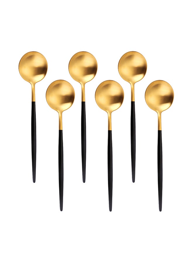 TD HOME 6-Piece Spoon Set Black / Gold 16.5x26x3.5centimeter  - Image 1