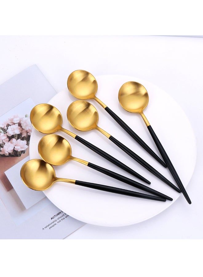 TD HOME 6-Piece Spoon Set Black / Gold 16.5x26x3.5centimeter  - Image 3