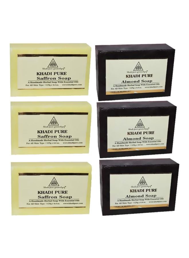 خادي بيور عبوة صابون باللوز والزعفران مكونة من 6 قطع 6x125جرام