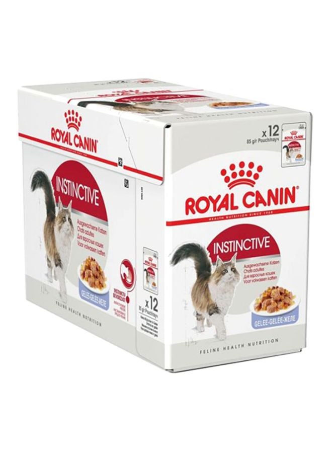 رويال كانين عبوة مكونة من 12 قطعة من الطعام الرطب إنستينكتيف مع الجيلي للحيوانات المعقمة بني 12x85جرام - Image 2
