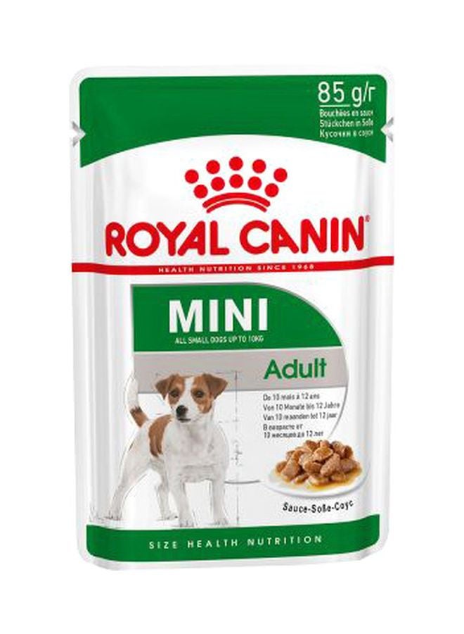 ROYAL CANIN 12-Piece Mini Adult Food Pouch Brown 12x85grams - Image 1