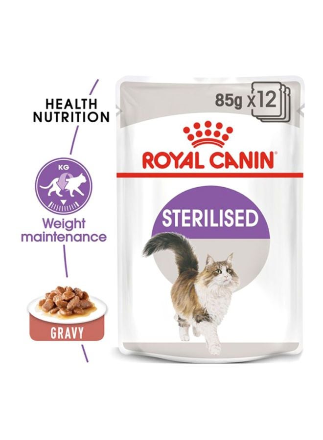 ROYAL CANIN Feline Health Nutrition Sterilised Gravy Wet Food Pouches Pack Of 12 85grams  - Image 2