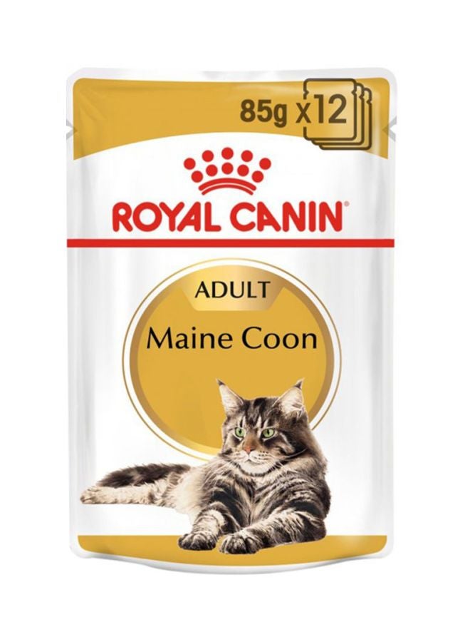 ROYAL CANIN Feline Breed Nutrition Maine Coon Wet Food Pouches 85g Pack Of 12  - Image 1