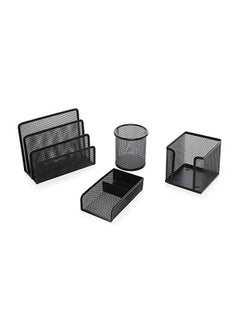 Generic 4-Piece Metal Mesh Office Set Black  - Image 1