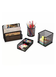 Generic 4-Piece Metal Mesh Office Set Black  - Image 2