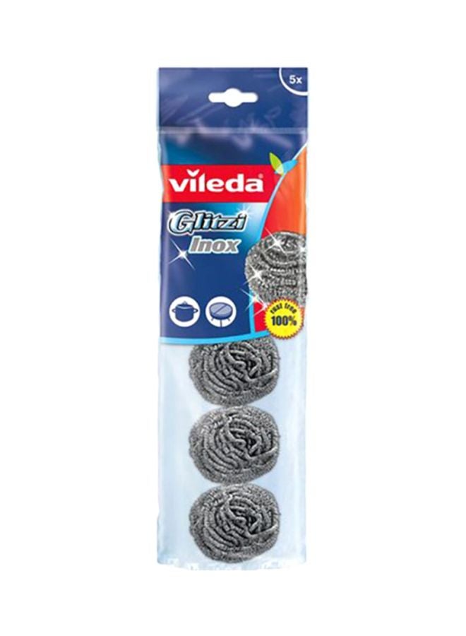 فيليدا مجموعة سلك جليتزي باور إنكوس الحلزوني من الإستانلس ستيل لغسل الأواني مكوّن من 5 قطع - Image 2