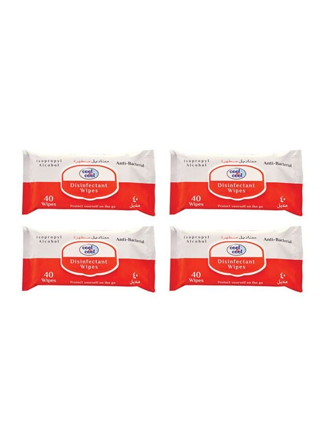 Antibacterial Disinfectant Wipes 40's Pack Of 4 White - v1597139684/N37740511A_1