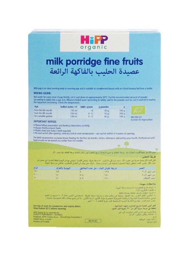 Hipp Organic - Organic Milk Porridge Fine Fruits 250grams - Image 1