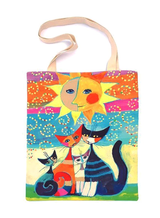 Alwan Cats Printed Beach Shoulder Bag Multicolour  - Image 1