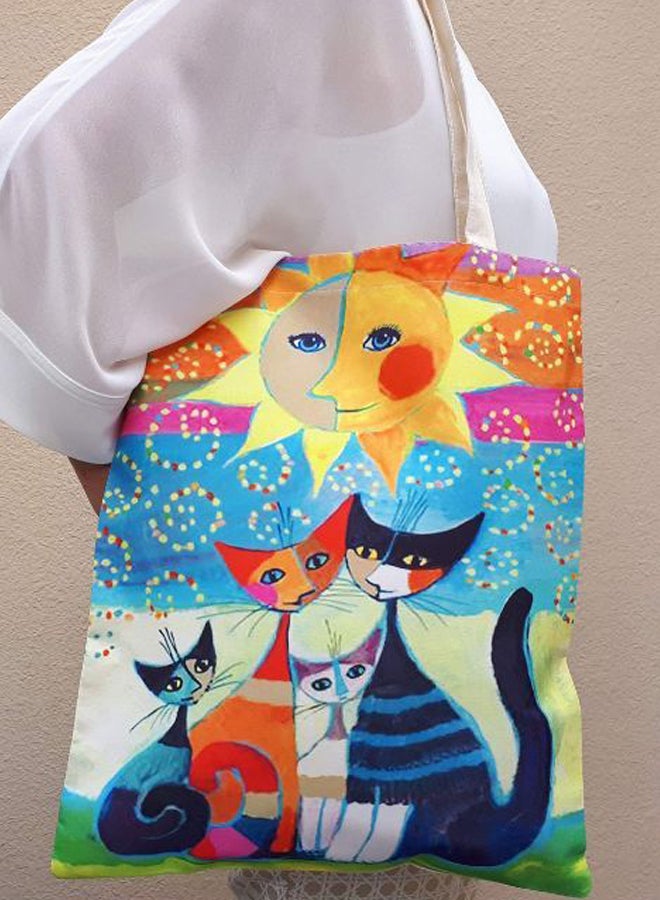Alwan Cats Printed Beach Shoulder Bag Multicolour  - Image 3