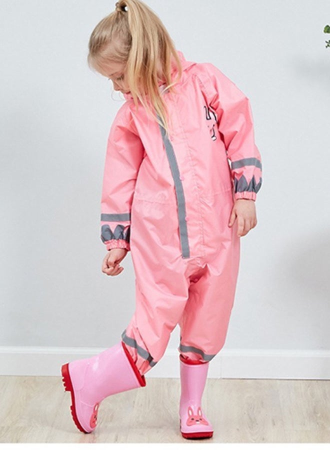 Generic Breathable Waterproof Raincoat Pink  - Image 3