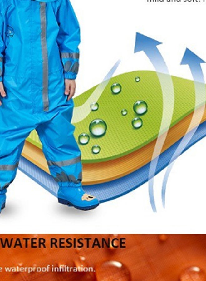 Generic Breathable Waterproof Raincoat Blue  - Image 3