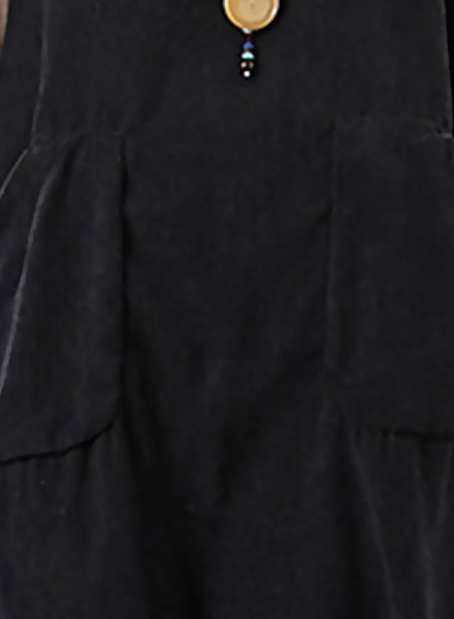 Generic - Round Neck A-Line Casual Dress Black - Image 1