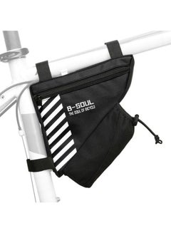 B-SOUL Polyester Triangle Bag With Water Bottle Pocket 20.5x18x5cm Black/White 20.5x18x5cm  - Image 4