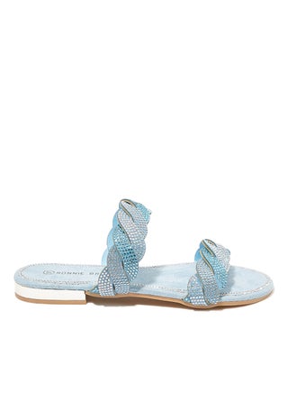 Rhinestone Embellished Flat Sandals Blue - v1597150357/N33869912V_1