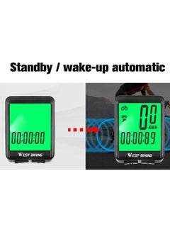 ويست بايكنج طقم عداد مسافات سلكي بإضاءة LED لركوب الدراجات. 6x4x1.5سم  - Image 3