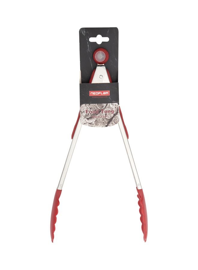 Neoflam Sturdy Food Tong Red/Silver 35cm