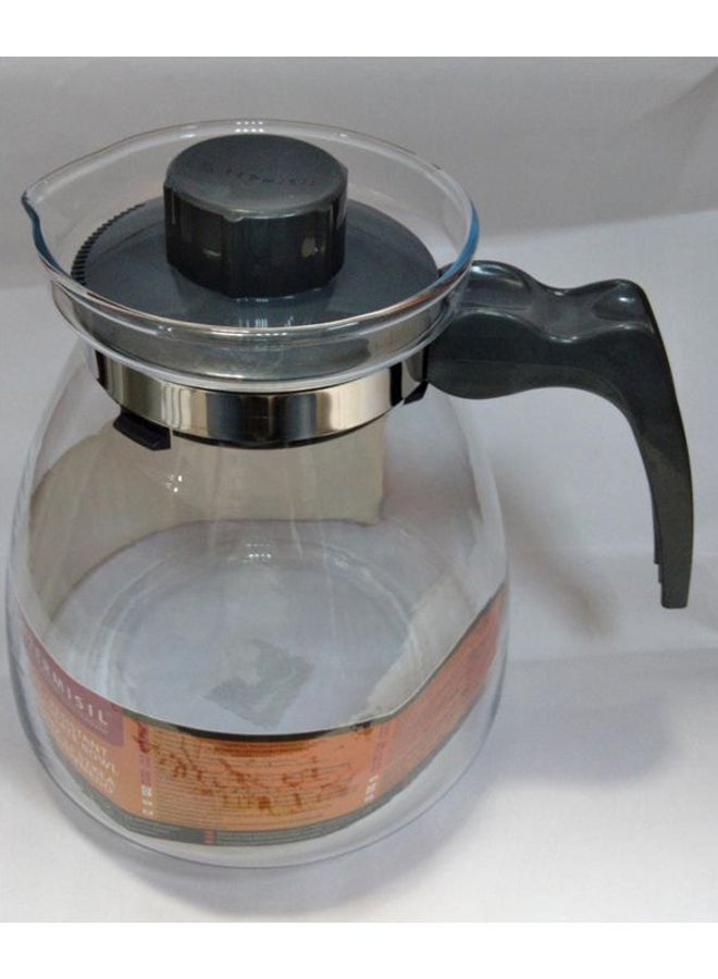 ترميسيل إبريق شاي زجاجي مقاوم للحرارة رمادي/ شفاف/ فضي - Image 2