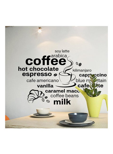 Coffee Themed Wall Sticker Black 60x90cm