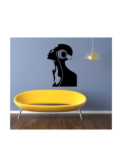 Carton Panting Living Room Wall Sticker Black 42x58cm