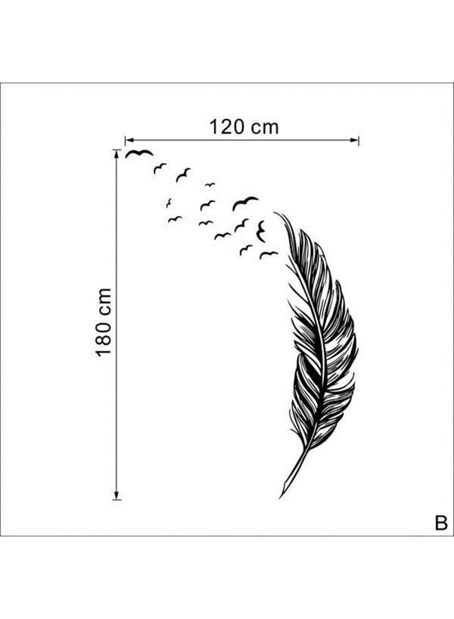 Flying Feather Themed Wall Sticker Black 60x90cm - Image 2