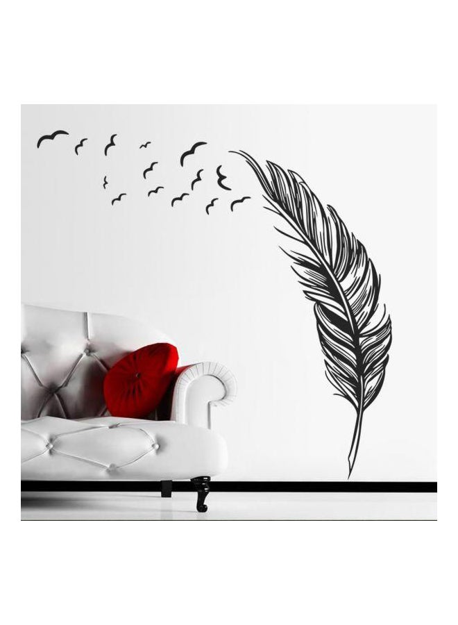 Flying Feather Themed Wall Sticker Black 60x90cm - Image 1