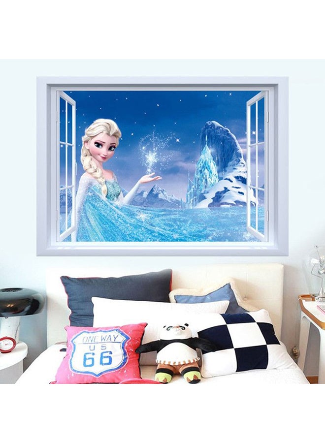 Frozen Elsa Themed 3D Wall Sticker Blue/Beige/Gold 60x90cm - Image 2
