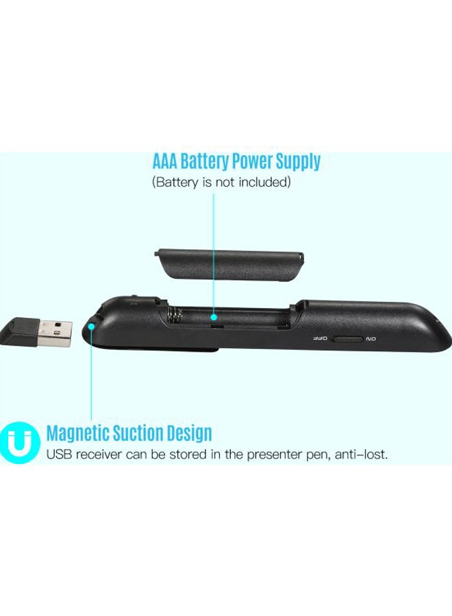 Generic - Wireless Powerpoint Presentation Pointer Black - Image 1