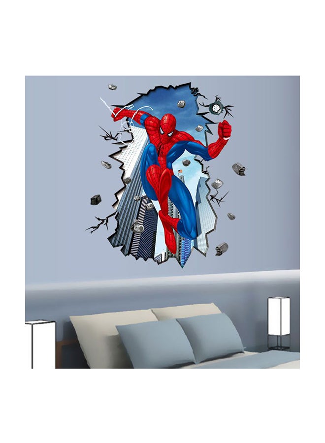ملصق جداري ثلاثي الأبعاد بتصميم عنكبوت أحمر / أزرق / رمادي 60x90سم - Image 1