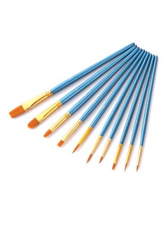 Generic 10-Piece Watercolour Paint Brush Set Blue/Gold/Orange  - Image 2