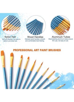 Generic 10-Piece Watercolour Paint Brush Set Blue/Gold/Orange  - Image 5