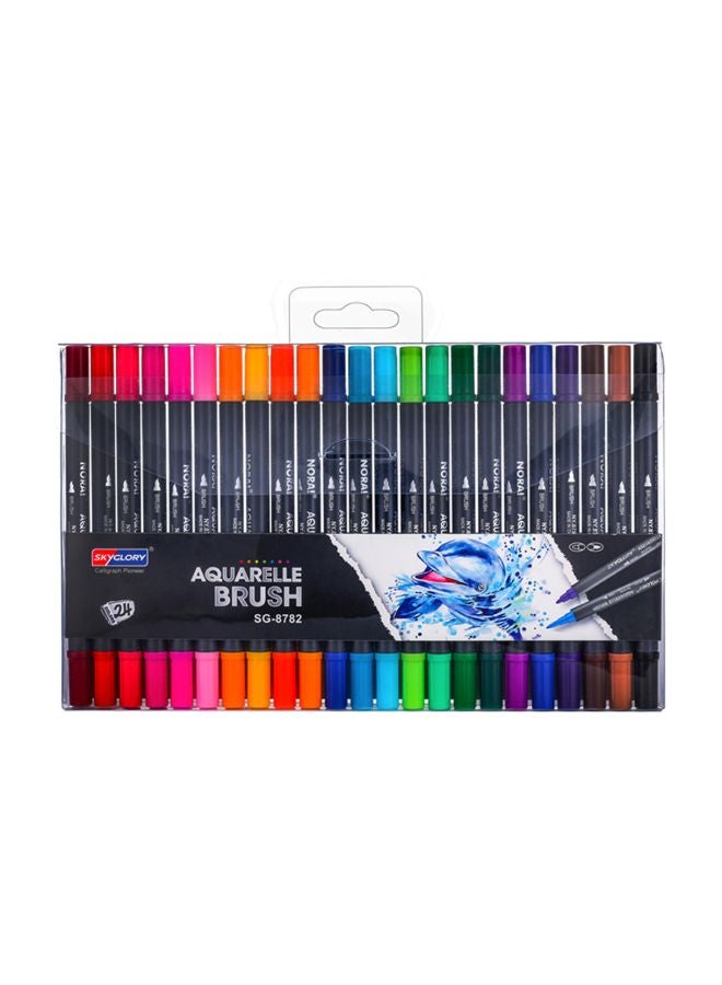 SKYGLORY 24-Piece Dual Tip Art Marker Pens Multicolour - Image 1