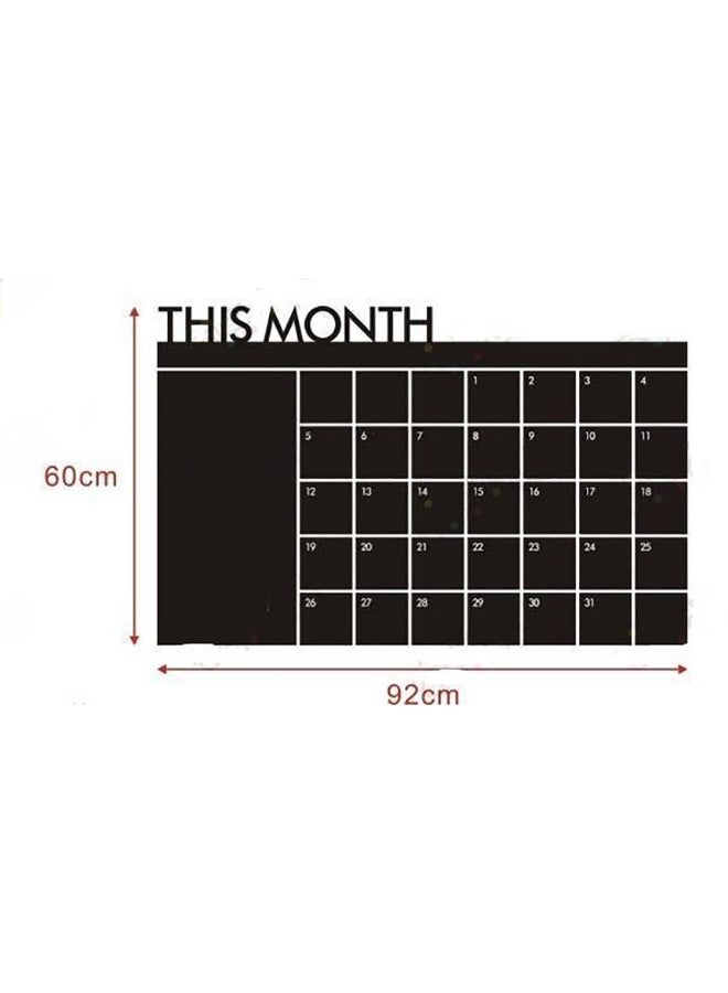 Generic Monthly Calendar Chalkboard Wall Sticker Black 60x92cm  - Image 2