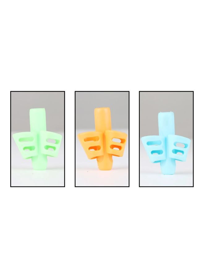 Generic - 3-Piece Silicone Pencil Grips Blue/Yellow/Green - Image 1