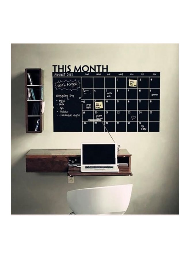 Generic Monthly Calendar Chalkboard Wall Sticker Black 60x92cm  - Image 1