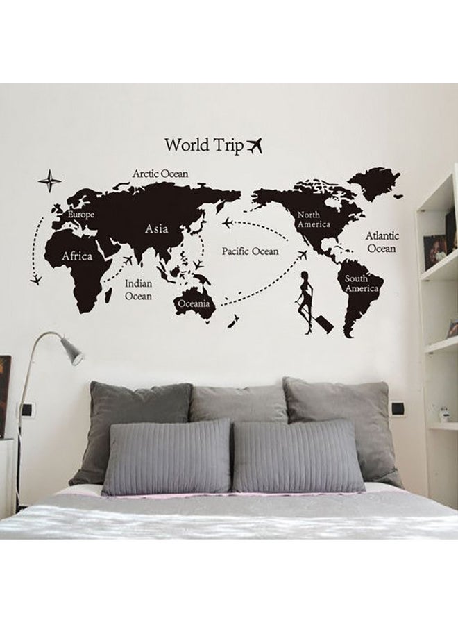 World Map Themed Wall Sticker Black 60x90cm - Image 2