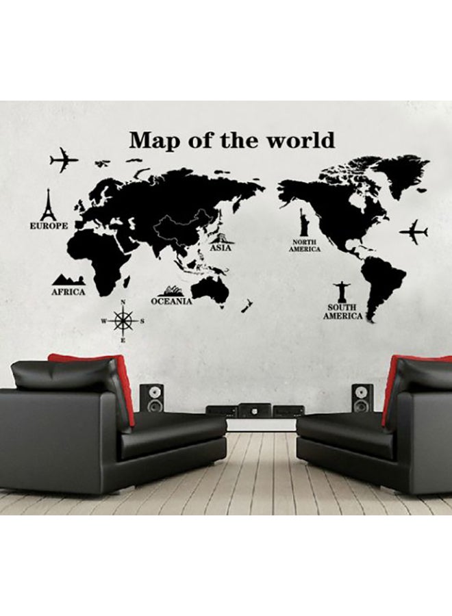 ملصق جداري بتصميم لخريطة العالم. أسود 60x90سم - Image 2