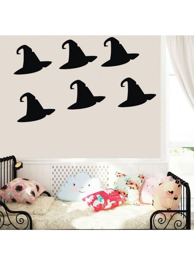 6-Piece Witch Hat Self Adhesive Decorative Wall Sticker Set Black 35 x 55cm - Image 2