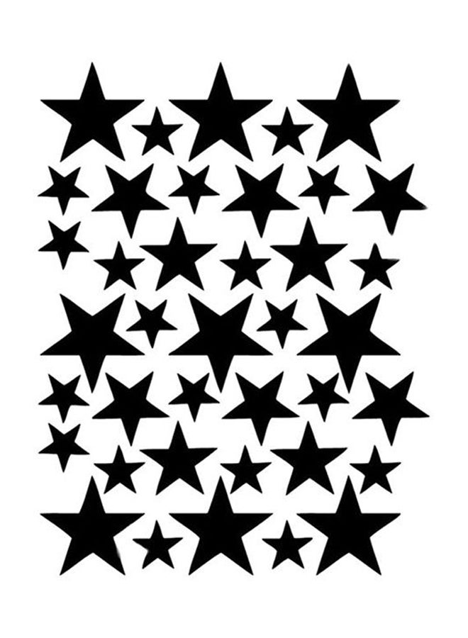 VAKIND 39-Piece Stars Self Adhesive Decorative Wall Sticker Set Black 21 x 29cm  - Image 1